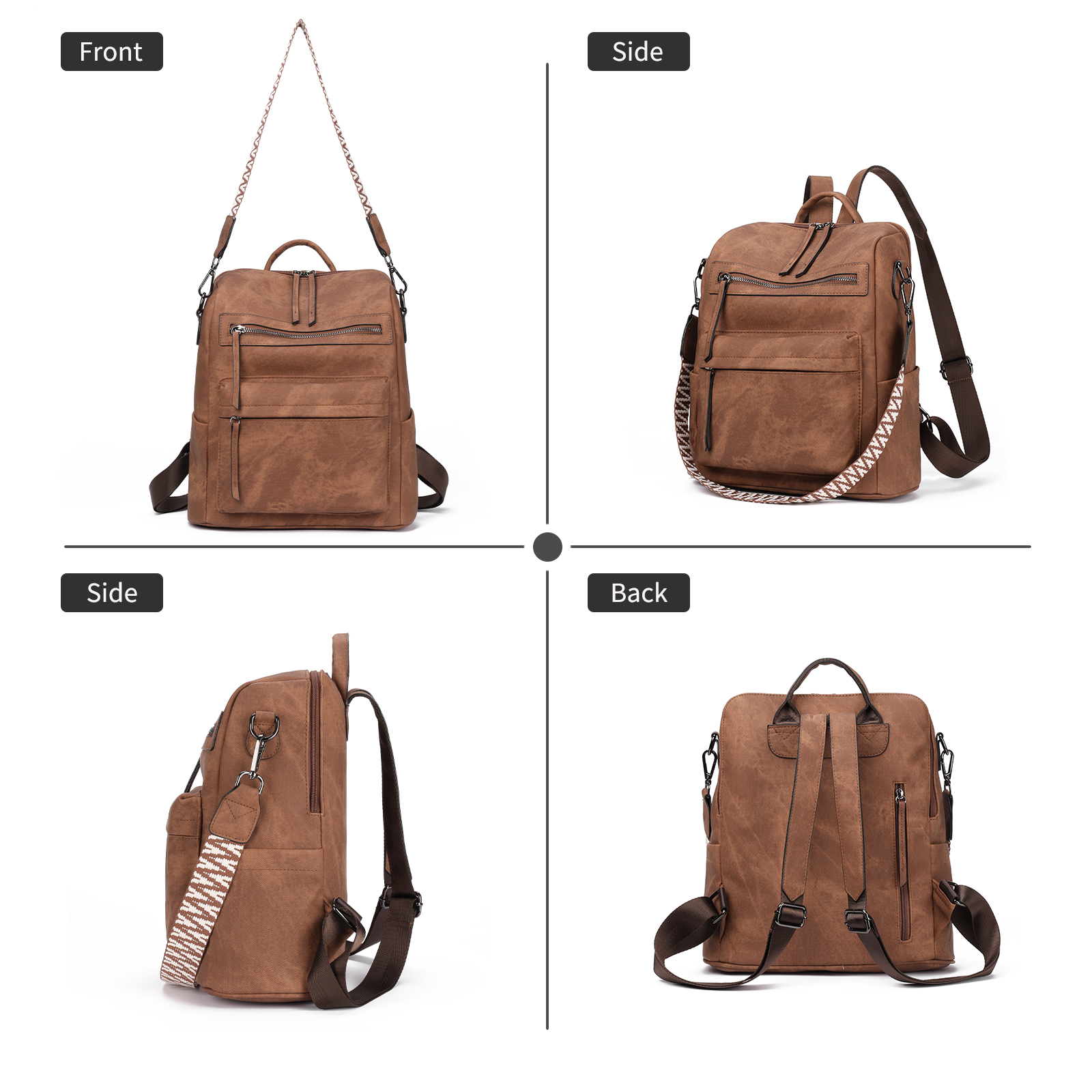GOIACII Women's Leather Anti-Theft Travel Backpack photo 3
