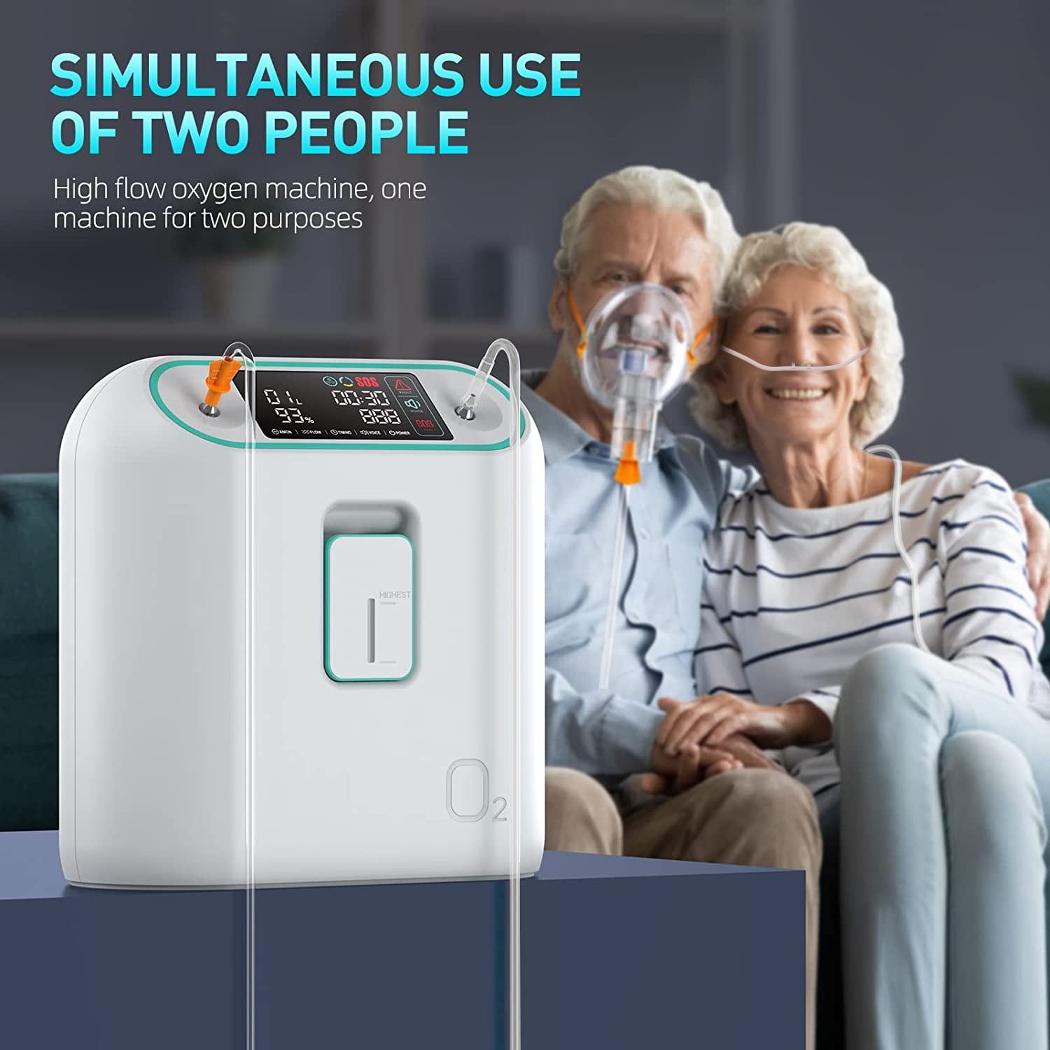 Household1-8L oxygen tube machine with Oxygen Masks