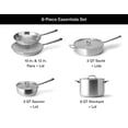 thumbnail image 2 of Misen - Juego de utensilios de cocina de acero inoxidable de 5 capas, versátil, apto para lavaplatos, juego de 9 piezas, sartén de 10 pulgadas, sartén de 12 pulgadas + tapa, sartén de 3 cuartos +, 2 of 5
