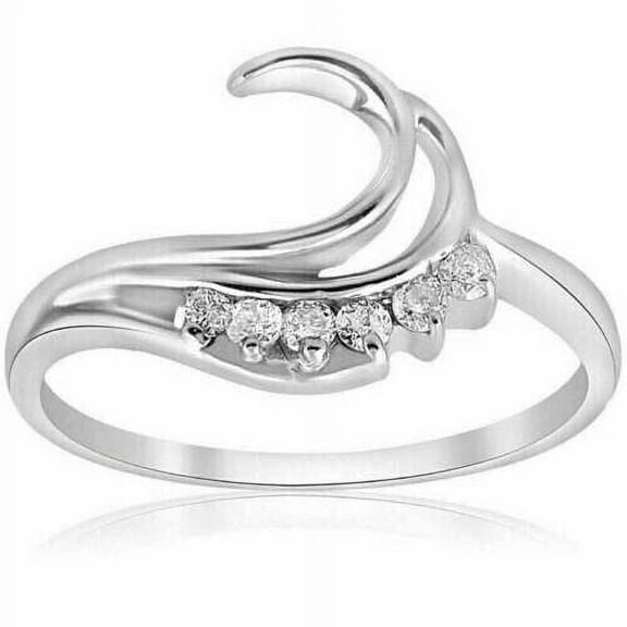 Round Diamond Enhancer Ring Curve Wrap Guard Ring 14K White Gold Over 1.7 Ct Diamond
