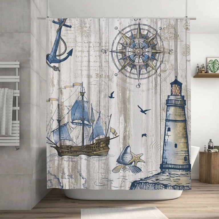 Nautical Themed Shower Curtain