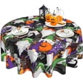 thumbnail image 1 of Nappe d'Halloween Lavable Nappe Gnome Réutilisable Nappe Ronde d'Automne 60 Pouces Couverture de Table Rustique de Ferme pour Décoration de Table de Fête de Vacances, 1 of 6
