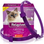 Cat Calming Collar & Pet Anti Anxiety Products - Feline Calm Pheromones Collars & Cats Stress Relief - Relaxivet Comfort Helps with Pee, New Zone, Aggression, Fighting with Dogs (2 Count (Pack of 1))