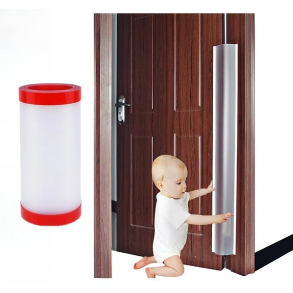 Trianu Baby Proofing Door Pinch Guard, Hinge Cover, Protector for Kids Finger Safety, Heavy Duty Jam Shield(6.69" x 47.24", Clear)