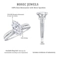 thumbnail image 6 of Rosec Jewels Moissanite Marquise Engagement Ring 1 Ct - 5X10 mm - Vintage Style Ring - D-VS1 Quality, 925 Sterling Silver, US 4.00, 6 of 9