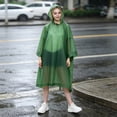 thumbnail image 4 of Homellea Reusable EVA Rain Poncho for Adults, Green Waterproof Hooded Rain Cape with Drawstring, Lightweight Portable Rain Gear for Men Women, Hiking, Camping, Travel and Outdoor Use, 4 of 7