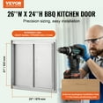 thumbnail image 2 of VEVOR Puerta de acceso para barbacoa, puerta de cocina doble para exteriores de 26.0 x 24.0 in, puerta de montaje empotrado de acero inoxidable, puerta vertical de pared con asas, 2 of 9