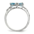 thumbnail image 3 of Auriga Fine Jewelry 14K White Gold Polished Light Swiss Blue Topaz Bow Ring for Women Size 7, 3 of 5