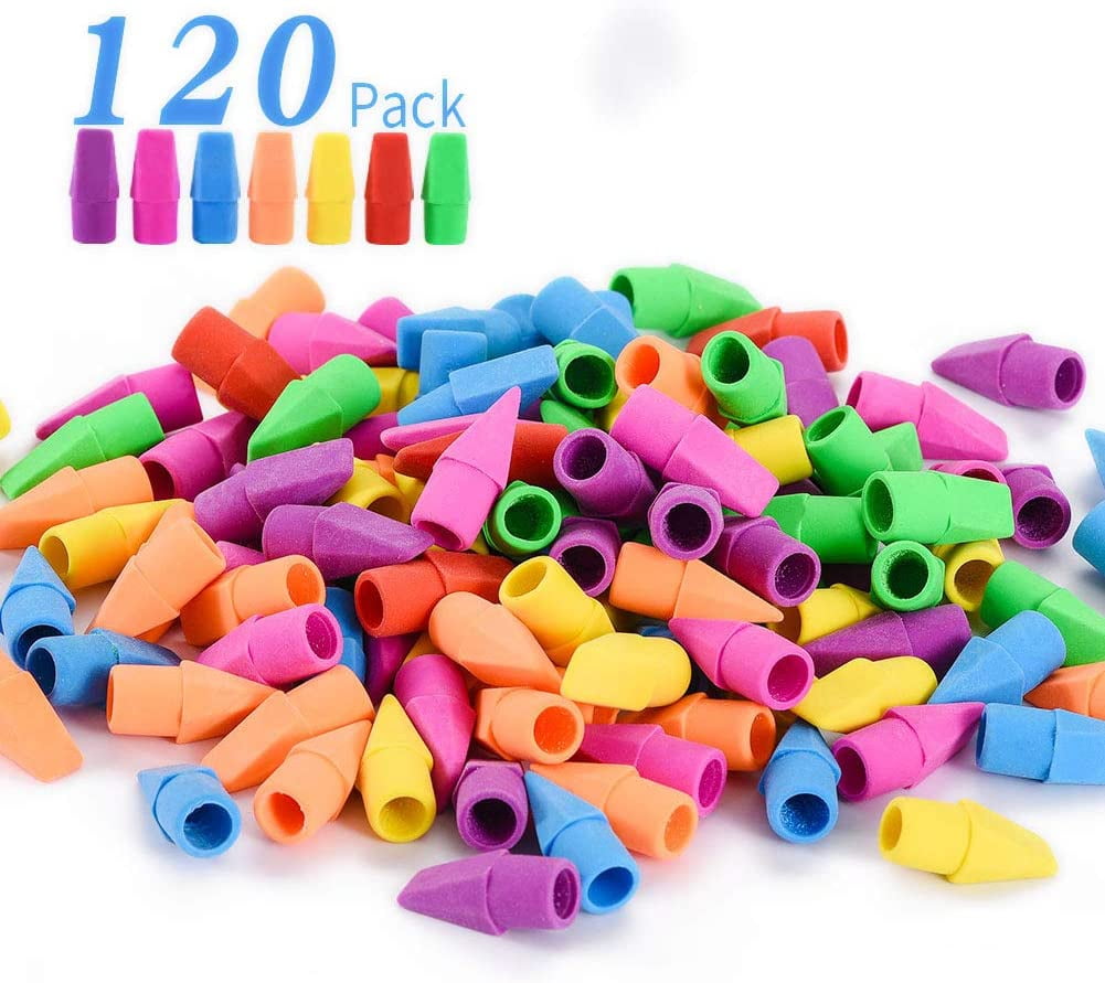 ZHANGYU Correction Supplies Assorted Colors Student for Kids Classroom Pencil Top Erasers Pencil Eraser Toppers Eraser Caps Pencil Erasers 10pcs 