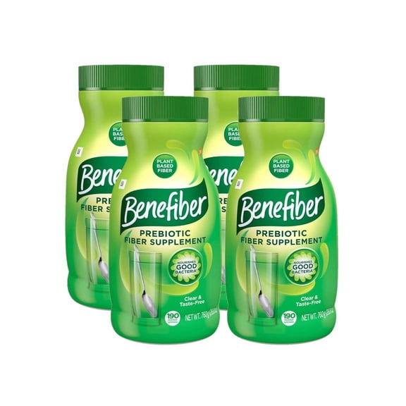 4 Pack | Benefiber Prebiotic Fiber Supplement, 190 Servings