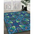 thumbnail image 2 of Ahgly Company Indoor Square Patterned Blue Whale Blue Area Rugs, 3' Square, 2 of 6