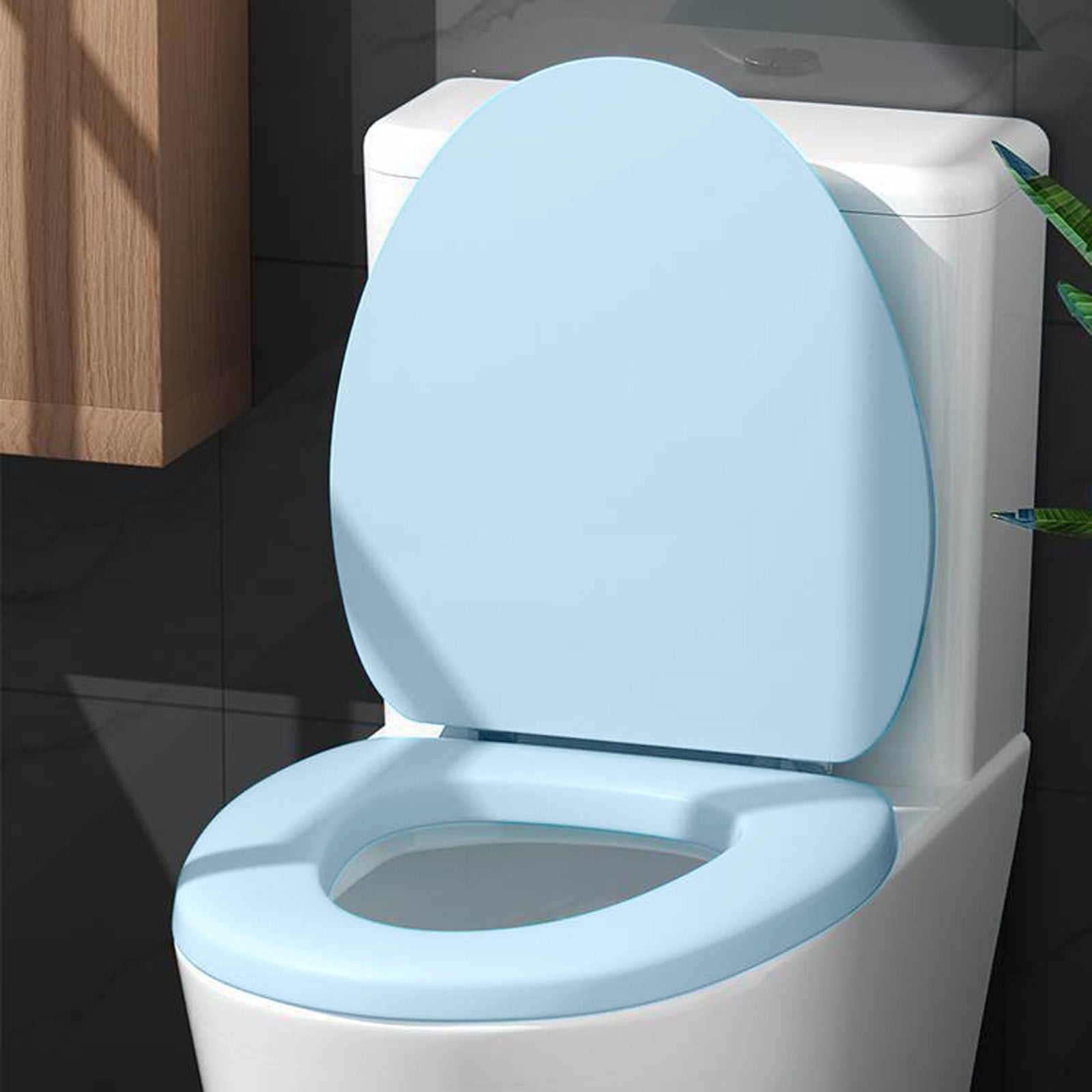 Uscallm Intelligent Heated Toilet Seat, Universal Round Toilet Seat, Soft Close Hinges Easy Installation, Durable Plastic Bathroom Upgrade, Comfortable Thickened Foam Cushion