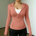 thumbnail image 5 of Zip Up Jackets Womens Athletic Lightweight 2026 Workout Hoodies Spring Shirt Fitted Gym Clothes with Pocket Rose Gold L, 5 of 7