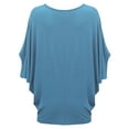 thumbnail image 2 of Made by Johnny Women's Scoop Neck Half Sleeve Batwing Dolman Top L DENIM, 2 of 6