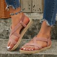 thumbnail image 5 of PEASKJP Women's Sandals Wide Width Women's Flat Sandals - Comfortable One Band Elastic Ankle Strap Sandals (Pink,8.5), 5 of 5