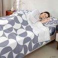 thumbnail image 4 of Castle Fairy Mid Century Split Circle Bed Sheets 4-Piece,Minimalist Curved Full Size Sheets,Gray White,1 Flat Sheet, 1 Fitted Sheet and 2 Pillowcases, 4 of 7