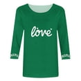 thumbnail image 4 of Xuyuer Abstract Print 3/4 Sleeve Loose Tee - Women's Casual Round Neck 3/4 Sleeve Top for Weekend Farmers Market Visits, Creative Studio Outings, and Relaxed Artistic Daily Wear, 4 of 5