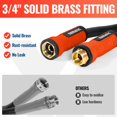 thumbnail image 3 of Garden Hose 75ft x 5/8in,  Water Hose with 10 Function Hose Nozzle, Swivel Handle, Kinkless, Leakproof, 3/4" Solid Brass Connections for Backyard Lawn Car Wash, 3 of 8
