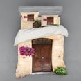 thumbnail image 2 of Ambesonne Scenery Bedding Set 3 Pcs, Rusty Wood Door Italian, Twin, Cream Lilac Brown, 2 of 3
