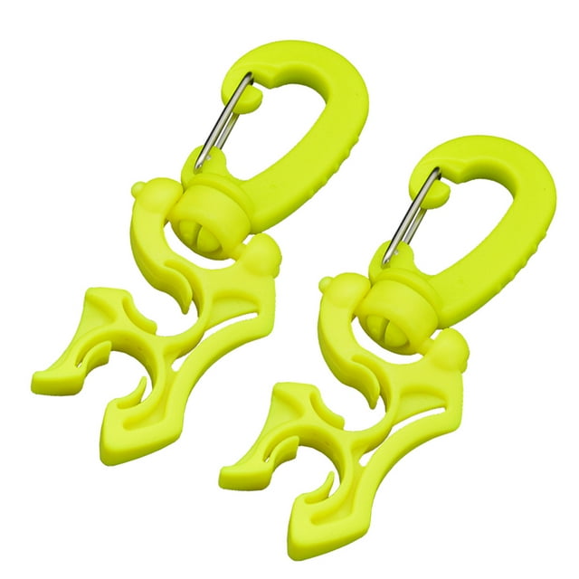 2 Paquets Support de Boyau de Régulateur BCD Double pour Plongée avec Pince Convient aux Boyaux à Basse Haute Pression Régulateurs Jauges Accessoire Vert Fluorescent