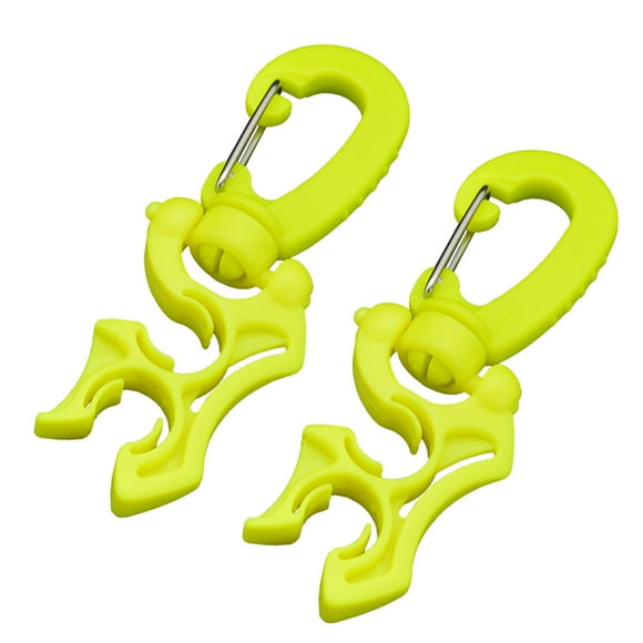 2 Paquets Support de Boyau de Régulateur BCD Double pour Plongée avec Pince Convient aux Boyaux à Basse Haute Pression Régulateurs Jauges Accessoire Vert Fluorescent