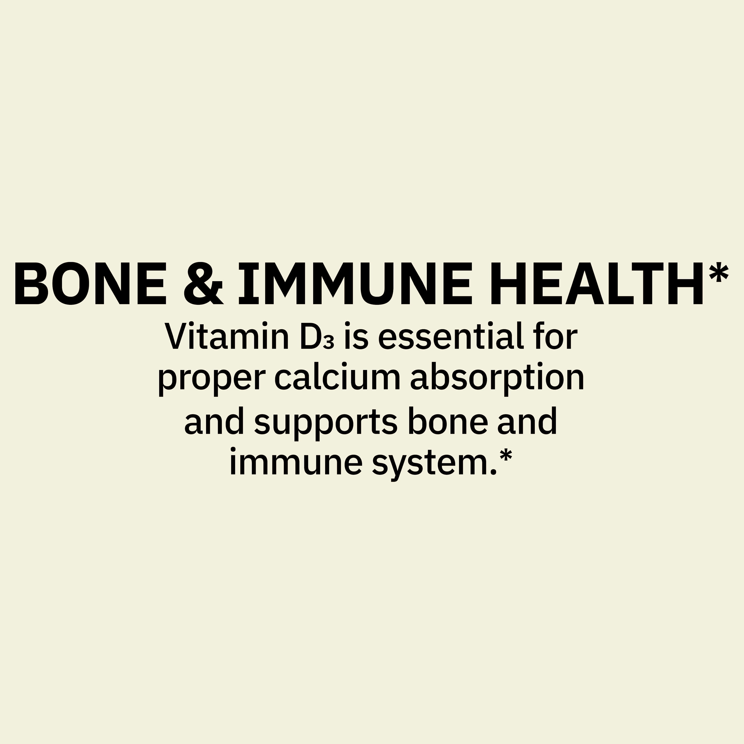 Spring Valley Vitamin D3 Gummies, 50 mcg (2000 IU), 80 Count, Supplement for Bone and Immune Health, Assorted Flavors