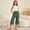 Dark Green, variant on Girls Casual Ponte Pants, Solid Loose Fit Half Length Trousers Soft Waistband Easy Care Red Size 9-10 Years