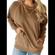 thumbnail image 2 of Sudadera Informal de Larga con Cuello Redondo para Mujer, Sudadera Holgada Marrón L, 2 of 8