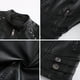 thumbnail image 4 of Chaqueta de cuero para mujer, chaqueta de motorista corta, cuello alto, cremallera, chaqueta de cuero, chaqueta de entretiempo para otoño y primavera, 4 of 6