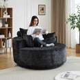 thumbnail image 4 of FFH 55" Oversized Swivel Accent Chair, Polyester Black, 4 of 11