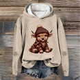 thumbnail image 2 of Womens Christmas Hoodies Oversized Long Sleeve Highland Cattle Print Hooded Sweatshirt Xmas Holiday Casual Fall Pullover Sweater Winter Clothes, 2 of 3