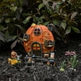 thumbnail image 6 of Mini Light Up Pumpkin House LED Fairy Garden Miniature Halloween Village Outdoor Fall Decor, 6 of 6