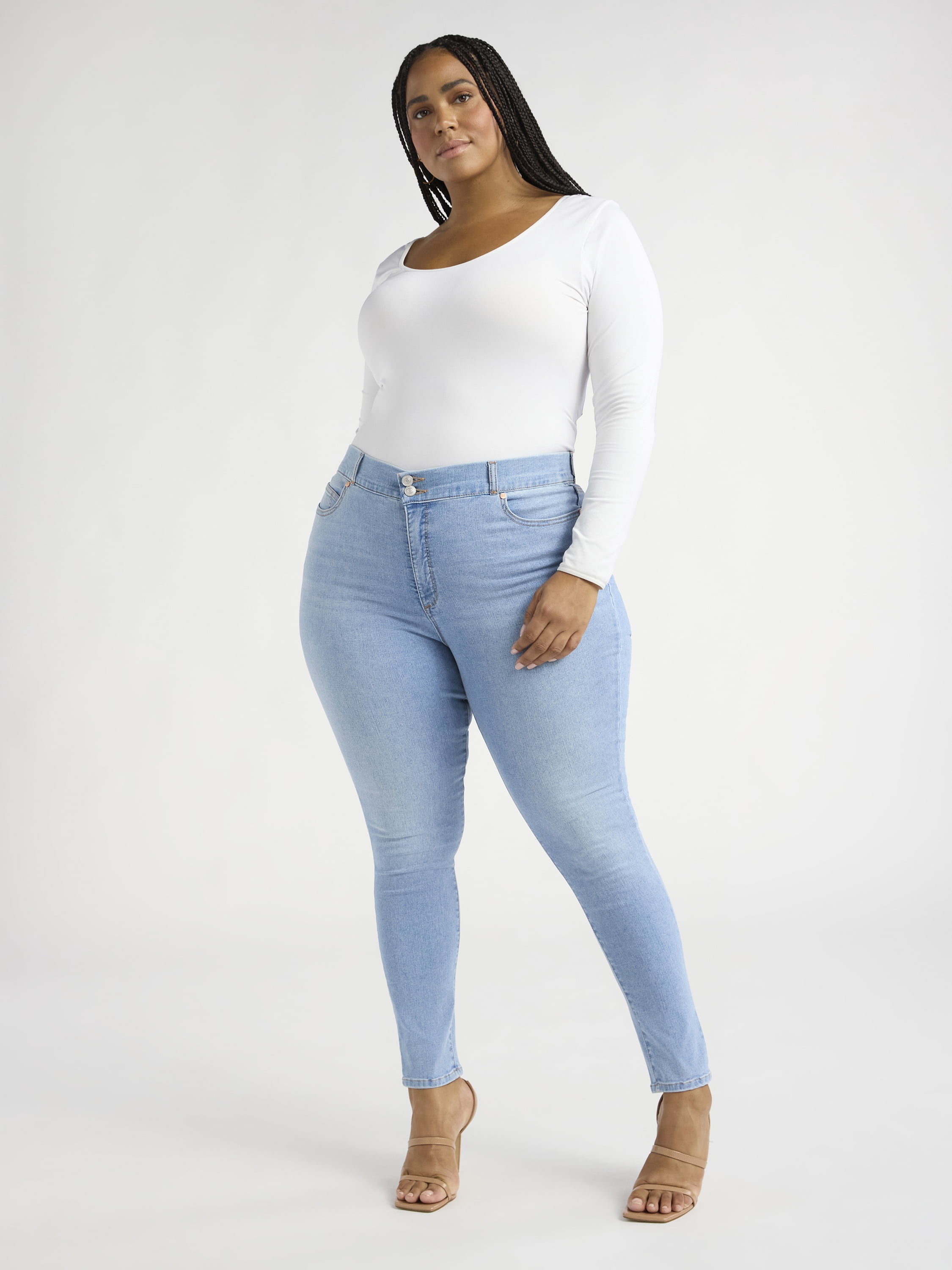 Sofia Jeans Women's and Women's Plus Eva Contouring Skinny High Rise Ankle Jeans, 25" and 27" Inseams, Sizes 0-28