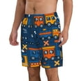 thumbnail image 2 of Kll Funny Steam Train Men'S Casual Summer Beach Shorts Hawaiian Shorts With Pockets-Small, 2 of 9