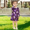 thumbnail image 5 of Girls' long-sleeved dress Light Ball Ghost Star Girls' A-line dress with ribbed cuffs Soft and comfortable, 5 of 6