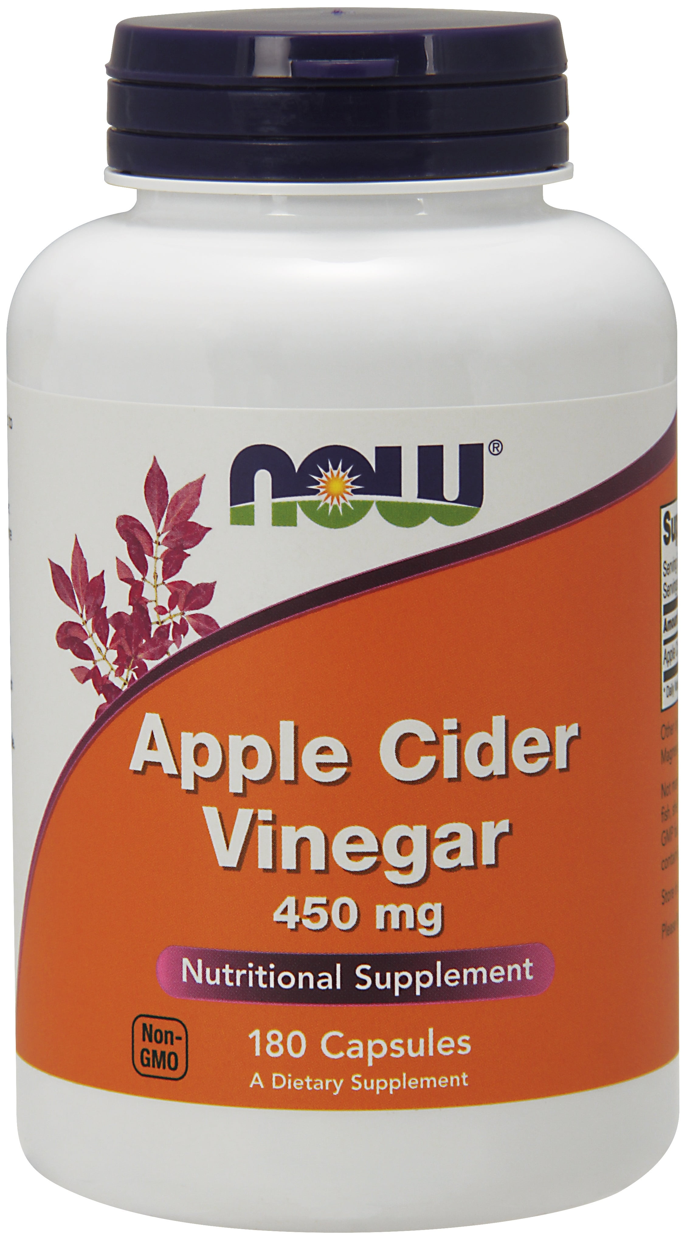 Now Foods Apple Cider Vinegar Capsules, 450 Mg, 180 Ct