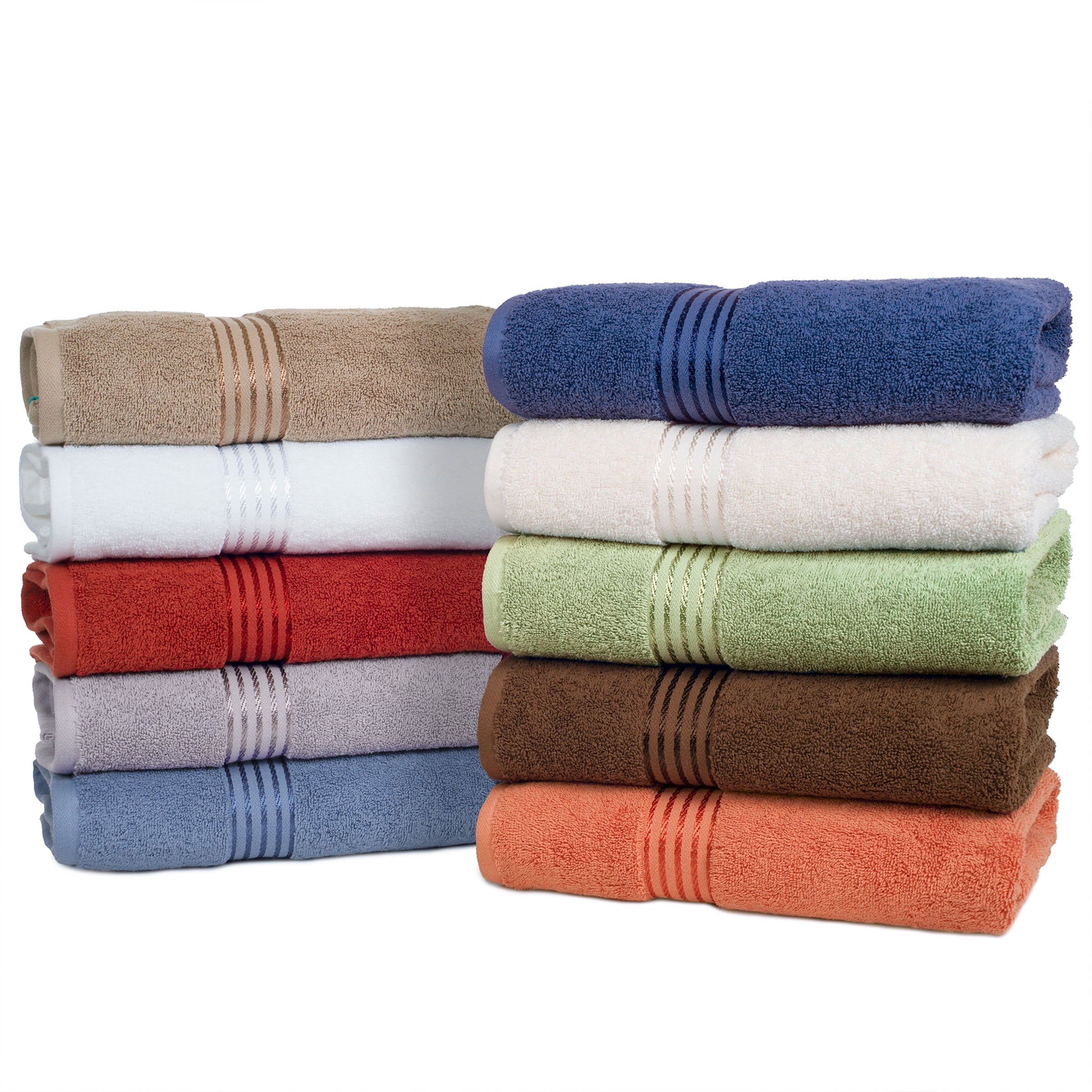 Lavish Home Chevron 100% Cotton 6 Piece Towel Set - Green, 1 unit