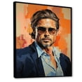 thumbnail image 2 of Designart "Peachy Pitt In Pop Art Portrait" Woman Pop Art Floater Framed Canvas Prints, 2 of 5
