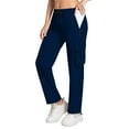 thumbnail image 2 of BXINGOHAI Women's Cargo Joggers Trendy Travel Hiking Pants with Zippered Pockets for All Season Navy 2XL, 2 of 8