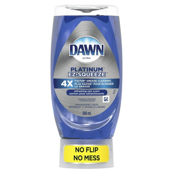 Dawn EZ-Squeeze Platinum Dishwashing Liquid Dish Soap, Refreshing Rain Scent, 366 ml