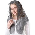 thumbnail image 3 of Triangular Mantilla Lace Head Covering Mass Catholic Church Veils, 3 of 7