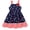 Stars, variant on Girls Independence Day Dress Square Neck Bow Shoulder A-Line Flowy 4th of July Outfit for 6-7 Years, Blue Stars