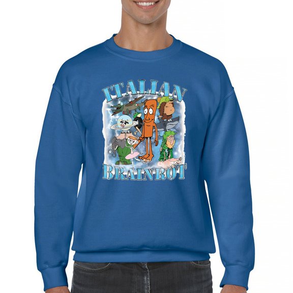Italian Brainrot Meme Crewneck Sweatshirt Funny Gen Z Alpha Internet Meme Vibe