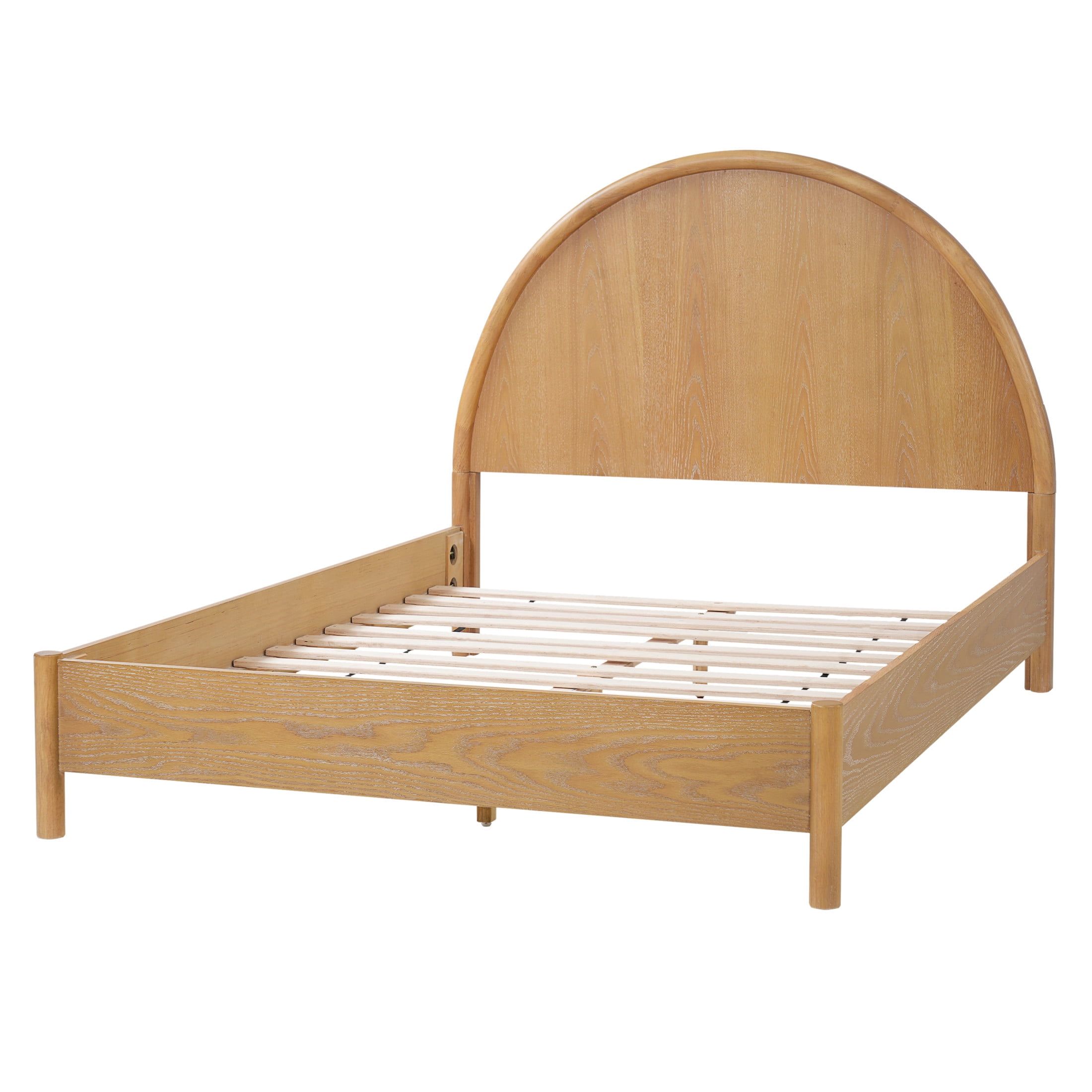 Christopher Knight Home Full Platform Bed Frame with Arched Headboard, Rubberwood, Natural