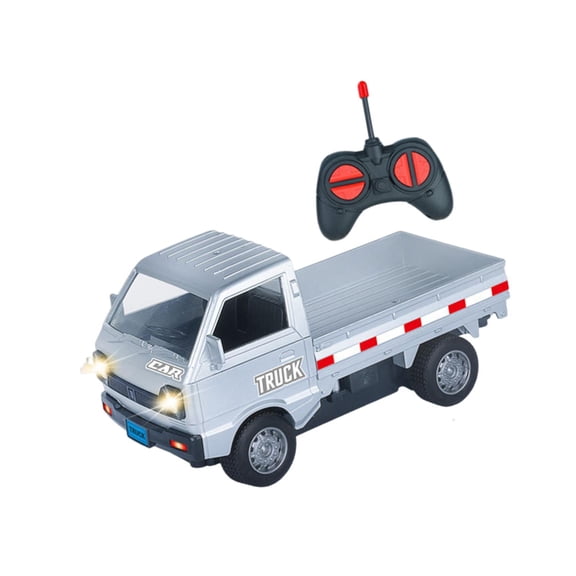 Camión de juguete RC 1:16 para niños, juguete ligero para niños, simulación de camión de deriva RC, vehículo de carga ligero para adultos y niños. Plata