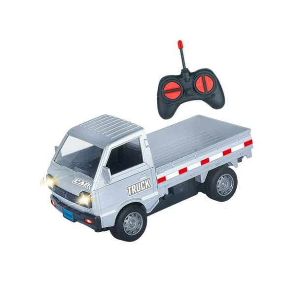 Camión de Juguete RC 1:16 para Niños, Juguete Ligero para Niños, Camión de Simulación RC, Vehículo de Carga Ligero para Adultos Y Niños. Plata