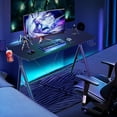 thumbnail image 2 of Topbuy Gaming Desk Y-Shaped Computer Table w/Cup Holder & Phone Slot for Home Office Black, 2 of 7