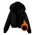 thumbnail image 5 of Women's Cropped Puffer Jacket Faux Fur Hood Full Zip Quilted Warm Winter Coat with Pockets Corduroy Style, 5 of 7