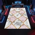 thumbnail image 4 of Pink Gray Marble Rug 3x4ft Small Area Rugs Gold Line Geometry Rugs Non Slip Low Pile Indoor Throw Carpet for Living Room Bedroom Gameroom Study Office Entrance Foyer, 4 of 7