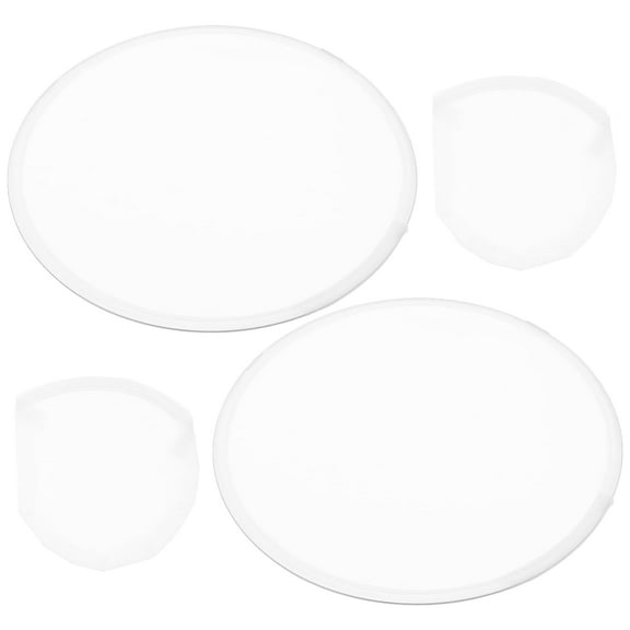 MLINS Foldable Hand Fan for Daily Use Lightweight and Portable Plastic Fabric White Circular Fan 2 Pieces